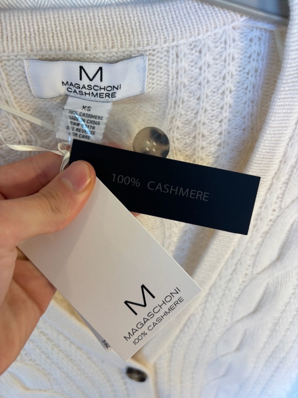Magaschoni 100% Cashmere Cardigan Sweater - Picture 2 of 5